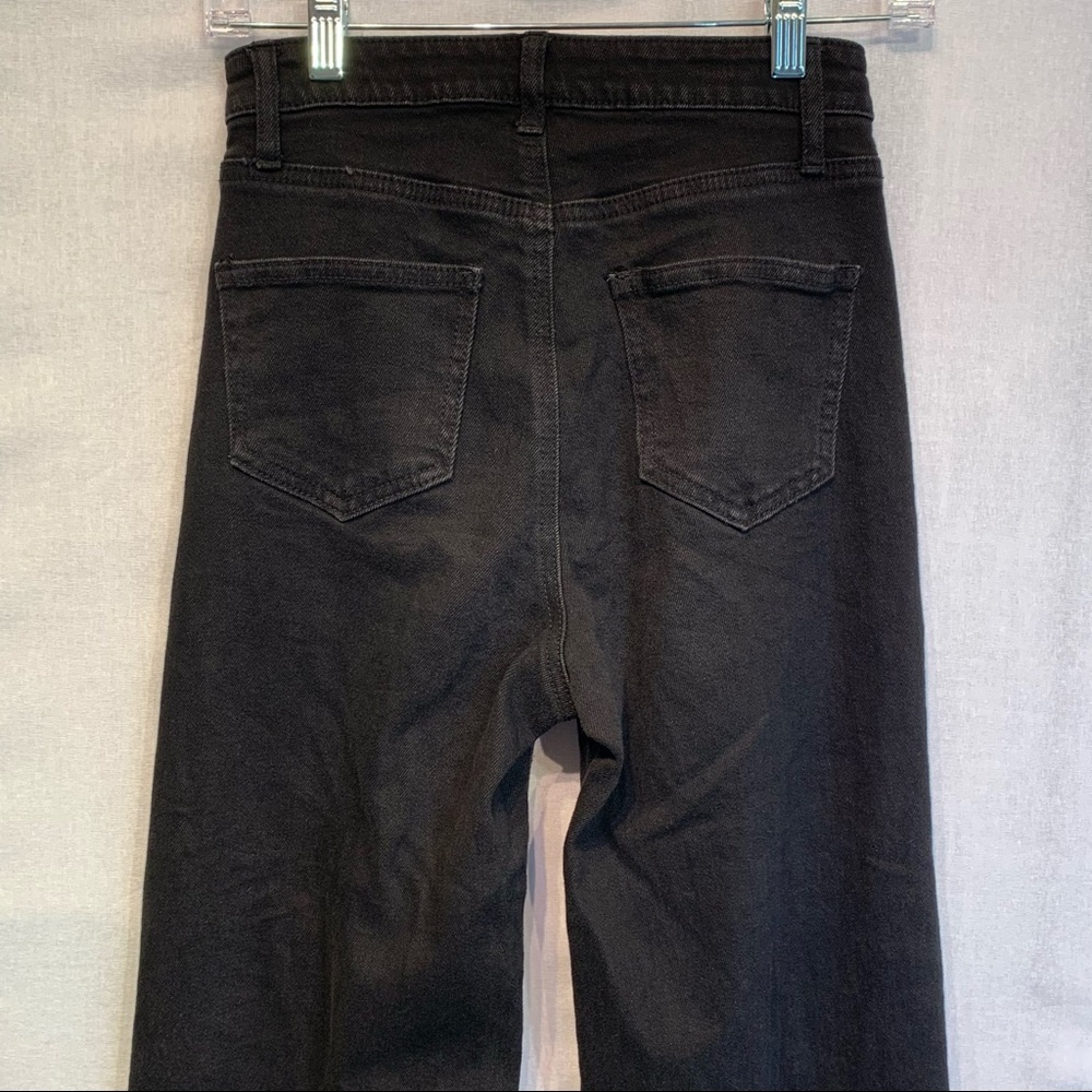 Vanilla Star Hilary Wide leg distressed Black Jeans Size 1 High Rise Flared - Picture 7 of 11